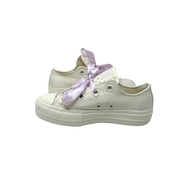Converse Chuck Taylor Lift Platform Low Shoe Women Sneakers Egret Canvas A10301C - Picture 7 of 9